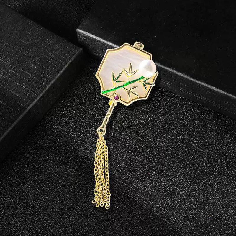 Elegante chinesische Retro-Emaille-Brosche Phönix & Schmetterling für Damen