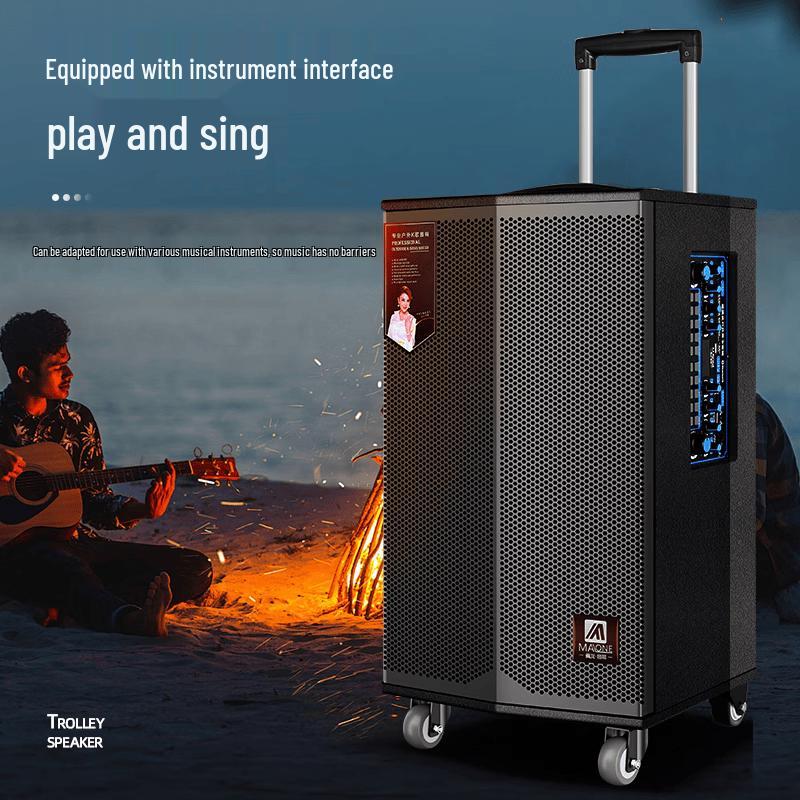 MALONE Portable Trolley Karaoke Bluetooth Speaker with Dual Microphones (CN version)