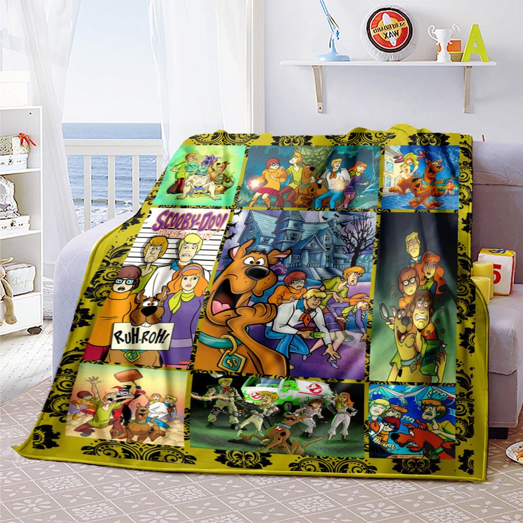 Halloween fantasy comedy adventure cartoon movie Scooby-Doo blanket soft home furnishing nap decoration four seasons warm Sherpa blanket U13