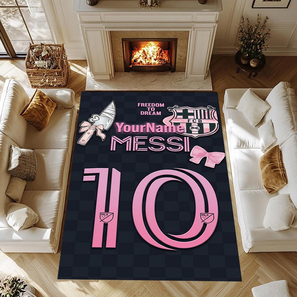Messi 193 Customize Your Name Floor Rug Office Rug Design for Kitchen Balcony Study room Outdoor Anti-slip Rug Anime Office Decor