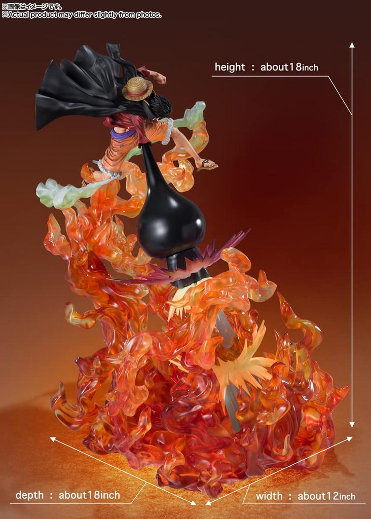 TAMASHII NATIONS Figuarts ZERO ONE PIECE Fierce Battle EXTRA BATTLE Monkey D. Luffy Höllenfeuerpistole 450mm Bemalte Komplettfigur [Super SPECTACLE] D. -