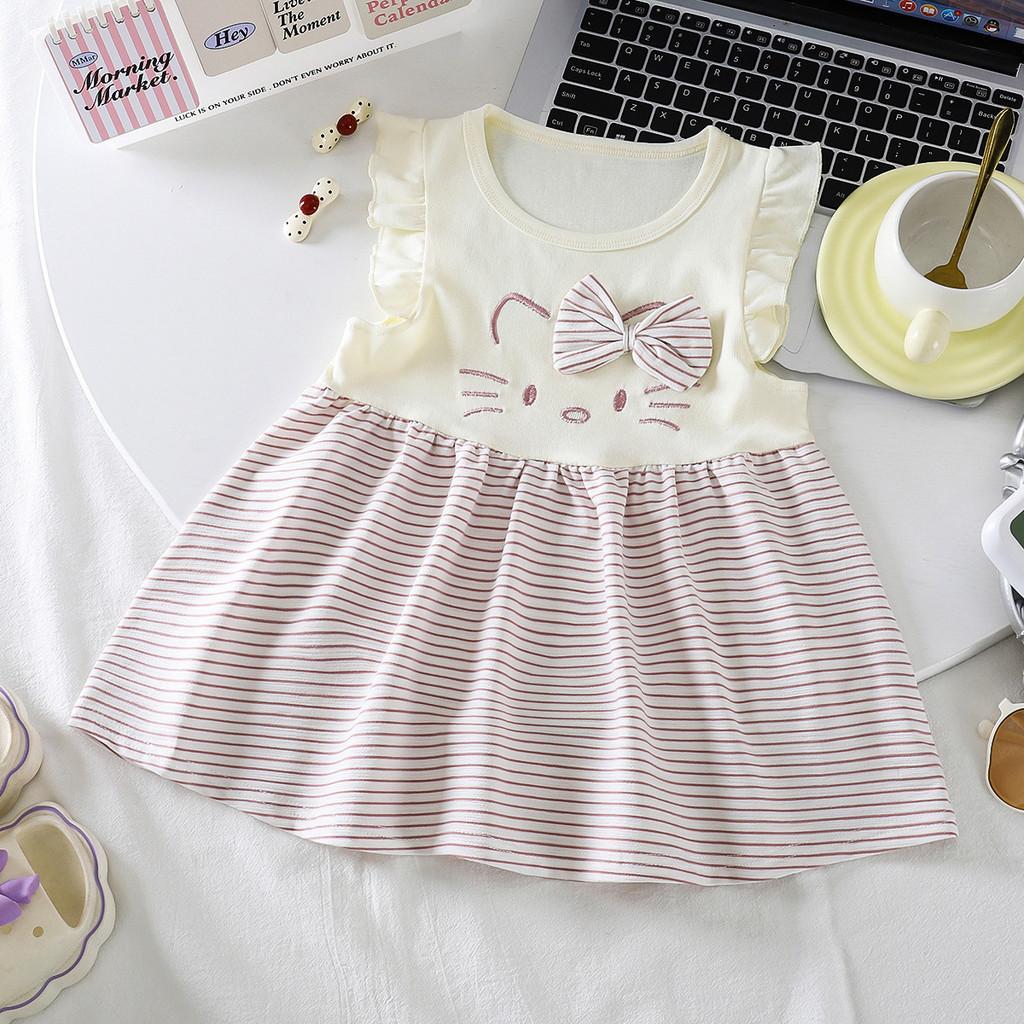Childrens Cartoon Print Summer Dress With Cotton Material For Girl Teenagers