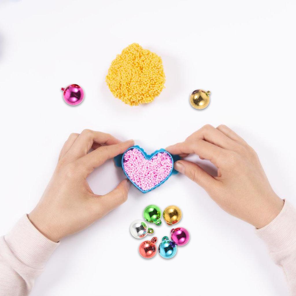 100Pcs Colorful Plastic Round Bulb Christmas DIY Accessory Beads for Jewelry Making Crafts Ornaments Light Decorations