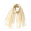 Versatile plus thickened imitation cashmere solid color hemming fringed scarf women's winter shawl