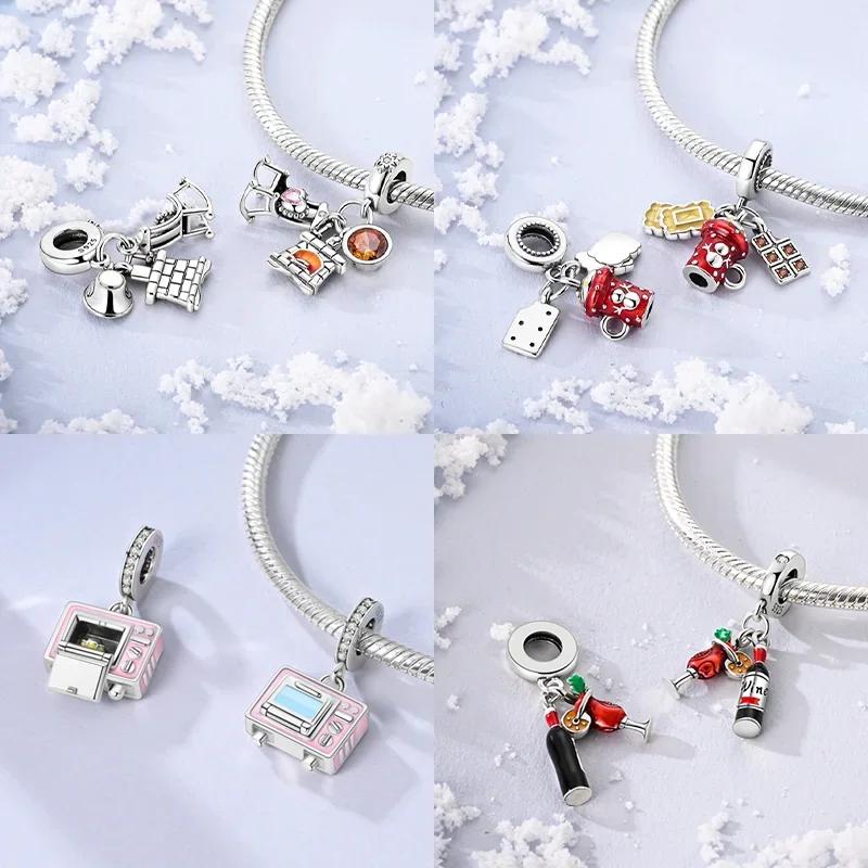 Copperwarm Chocolate Charms Candy House Beads Fit Original Bracelet Jewelry For Women Diy Fine Jewelry Gifts Making