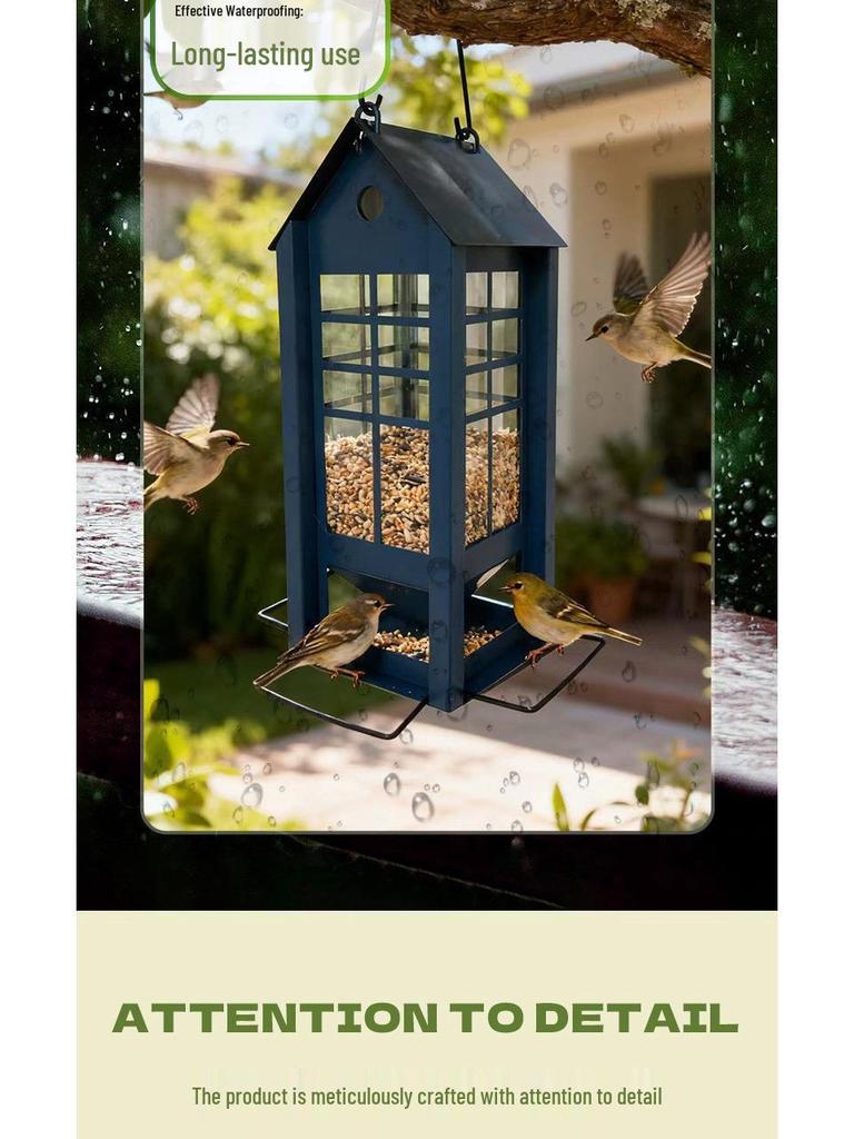 Comedouro Popular de Pássaros em Ferro: Decoração Criativa para Jardim ao Ar Livre