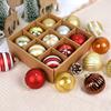 Christmas Decoration Painted Glass Decorative Balls Christmas Tree Ornaments Hanging Balls Round Balls 9 Pieces in a Box 8CM