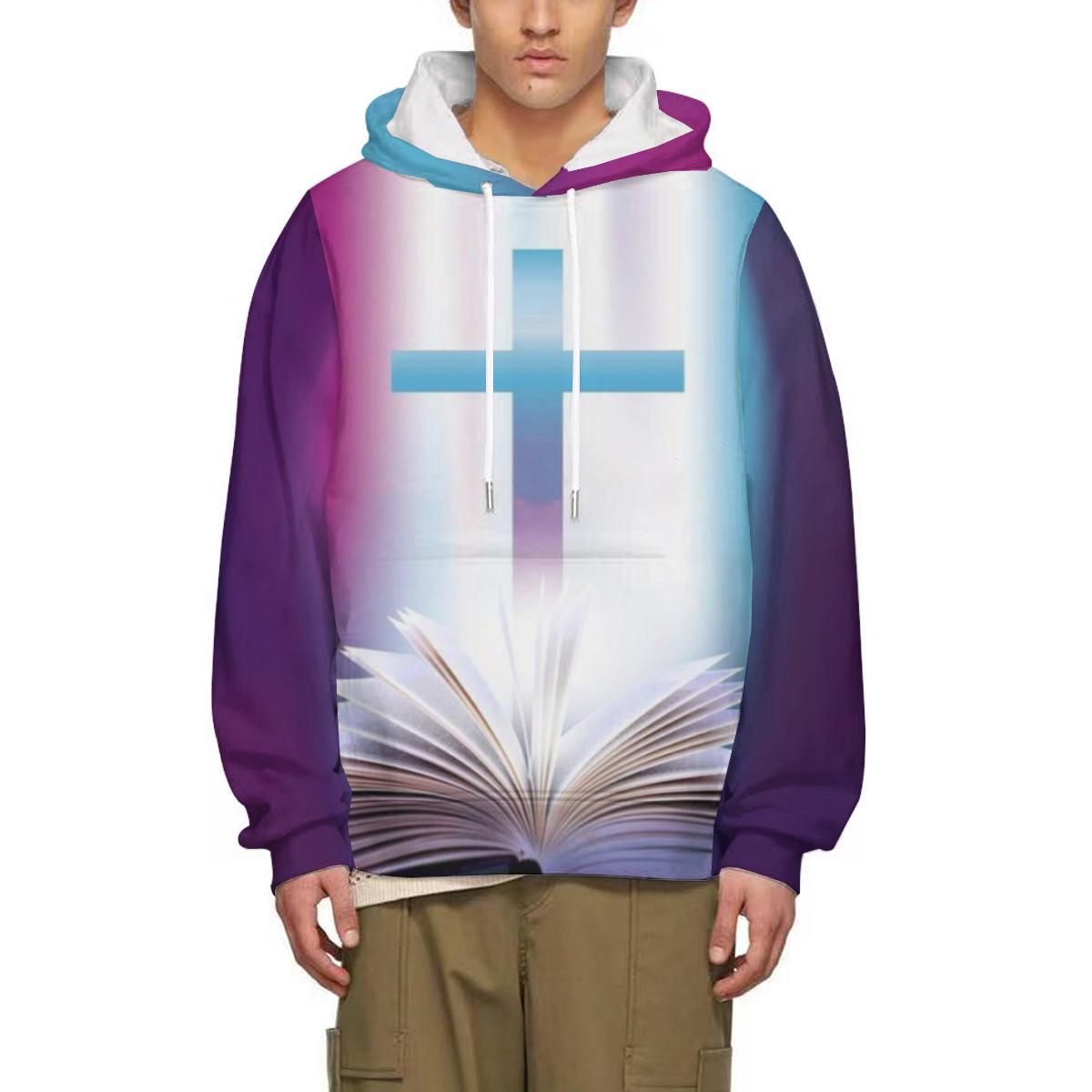 

Christian Jesus Long Sleeve Hoodie Men Fashion Pullovers Cool 3D Printing Sweatshirts God Loose Tops S