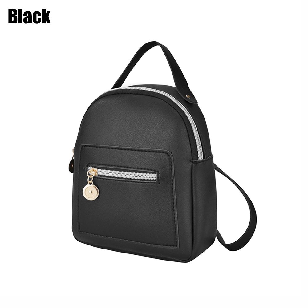 

Девушка Малый бизнес Мини-рюкзак Водонепроницаемый ПУ Дневной рюкзак Сумка через плечо чёрный