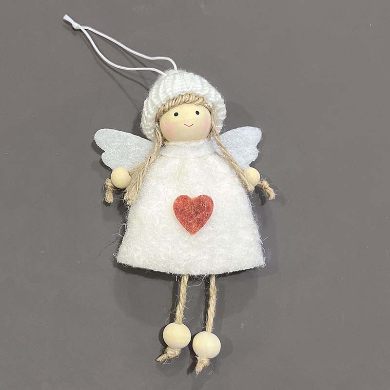 WTEMPO 1PC Christmas Decor Festive Wing Angel Doll Ornament for Christmas Tree Decor/Gift Giving Indoor Outdoor Cute Hanging Ornament Craft Gifts