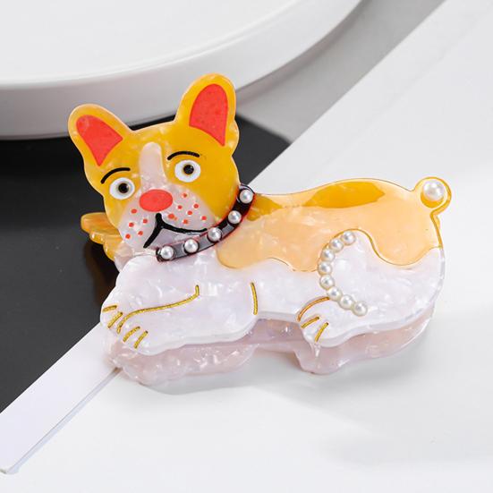 Hair Clip Carton Dog Shape Acetic Acid Back Head Hair Claw Anti-slip Teeth Lightweight Colorfast Large Shark Hair Claw Hair Accessories