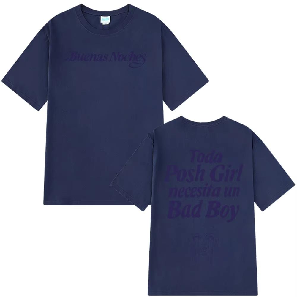 QUEVEDO Buenas Noches Harajuku Print T Shrit Men Women Casual Tshrits Oversized Short Sleeves Fashion Hip Hop Vintage T Shrits S