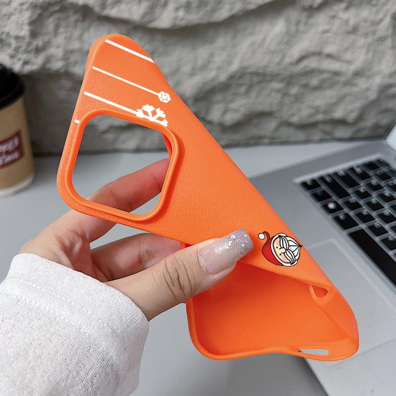 For iPhone 17 Air Case Christmas Tree Santa Claus Leather Texture Cover For iPhone 16 Pro Max 15 14 13 12 11 16e Funda iPhone17 Pro Max Soft Cover