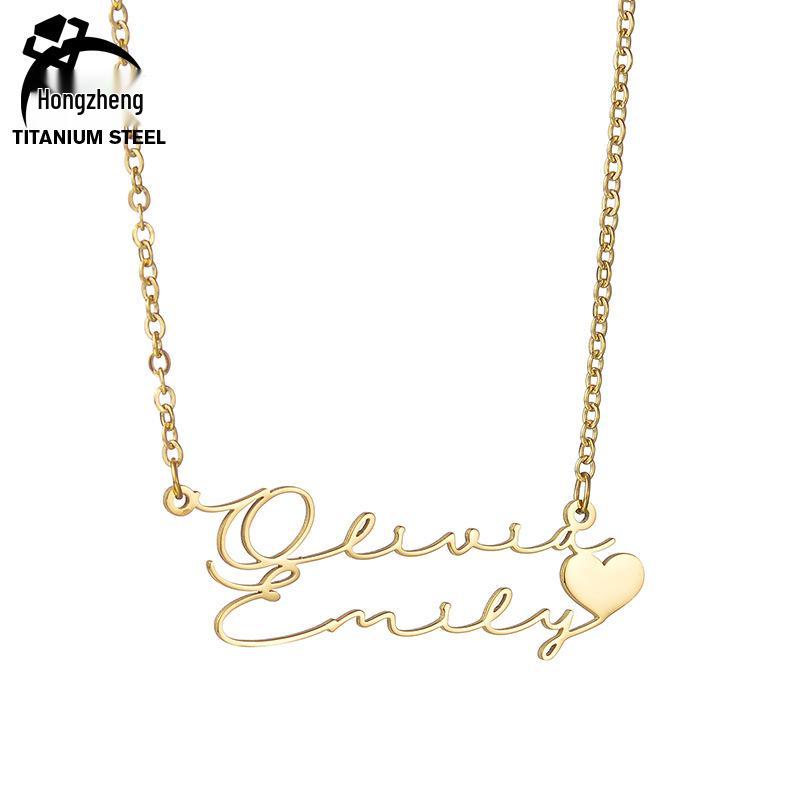 Personalized Stainless Steel Handwritten-Style Name Necklace for Women - Custom Christmas Gift