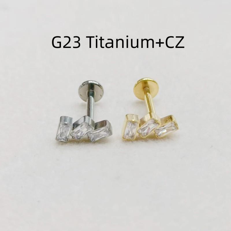 Titanium Zircon Piercing Jewelry: Lip Stud, Medusa, Tragus, Helix – New Arrival