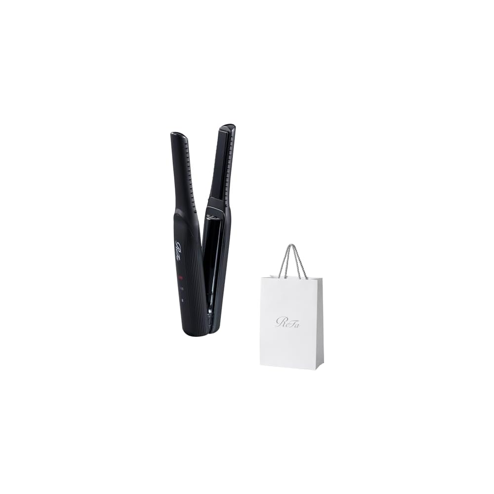 ReFa FINGER IRON Original with Shopping Bag Black Portable Hair Styling Tool