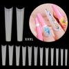 240pcs/box XXXL Straight Tapered Square Extra Long Acrylic Nail Tips Clear No C Curve Half Cover Artificial False Tip Nails Tool