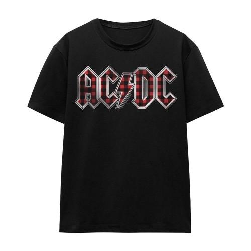 AC/DC Unisex Adult Plaid Logo T-Shirt