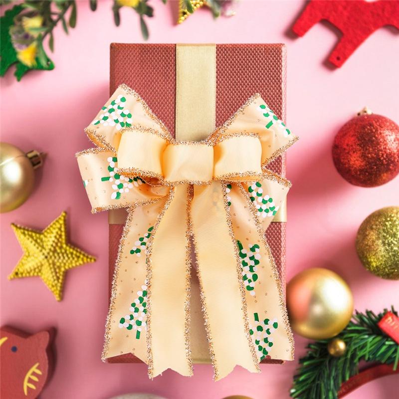 

A25F-3 Pcs Large Christmas Bows Xmas Decor Craft Bows Christmas Bows For Wreath Winter Tree Bows
