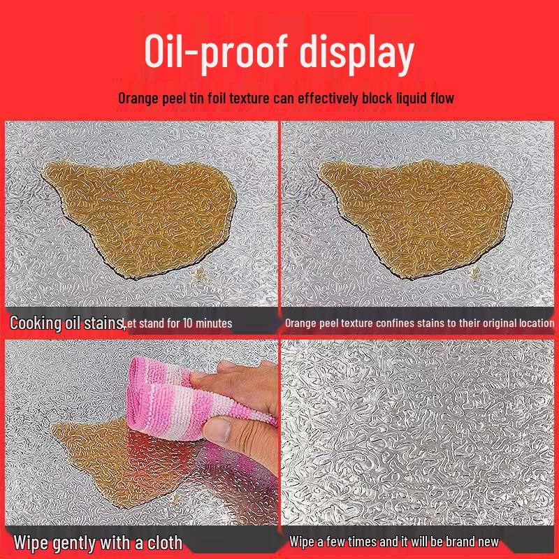 Waterproof, Oil & Fire Resistant Kitchen Cabinet Foil Stickers - Thick, High-Temperature, Self-Adhesive, Moisture & Mildew Proof.