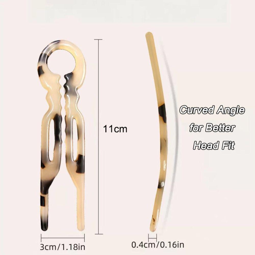 U-Shaped French Hair Pins Acetate Hair Sticks Elegant Hair Bun  For Woman Girl Hair Accessories