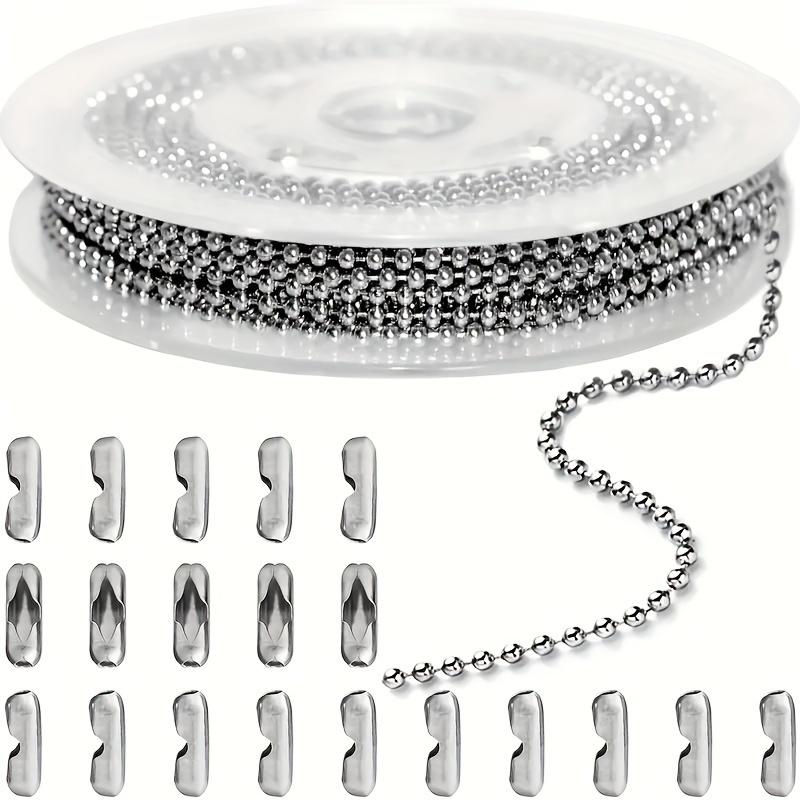 

1 roll ball bead chain 2.4mm silver stainless steel ball chain belt 20 pieces connector jewelry production supplies