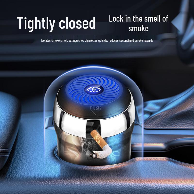 Premium Ambient Light Car Ashtray for Toyota Highlander, Corolla, Levin, Camry, and Crown