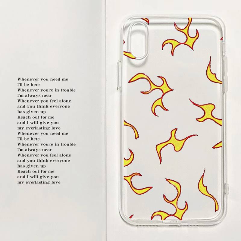 Flame Graph Phone Case For Xiaomi 11 Redmi Note 11pro5G 8T 9A 9S K30 10T 12SPro Ultra K40pro Transparent Case