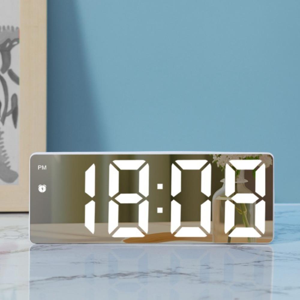 Multi-functional Digital Alarm Clock Voice Control Desktop Clock Display Table Clock  for Bedroom