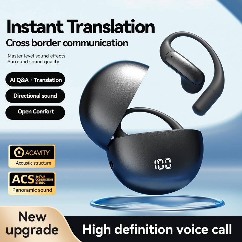 The new digital display 1 wireless bluetooth headset is ear-mounted, non-in-ear exercise, and it is painless to wear it for a long time.
