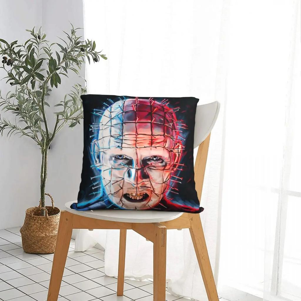 Pinhead Hellraiser Hellbound Pillowcase Printing Fabric Cushion Cover Halloween Horror Movie Throw Pillow Case Cover 45X45cm