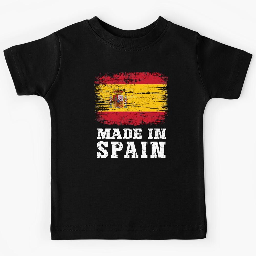 Vintage Made in Spain Distressed Flag Kids T-Shirt 130