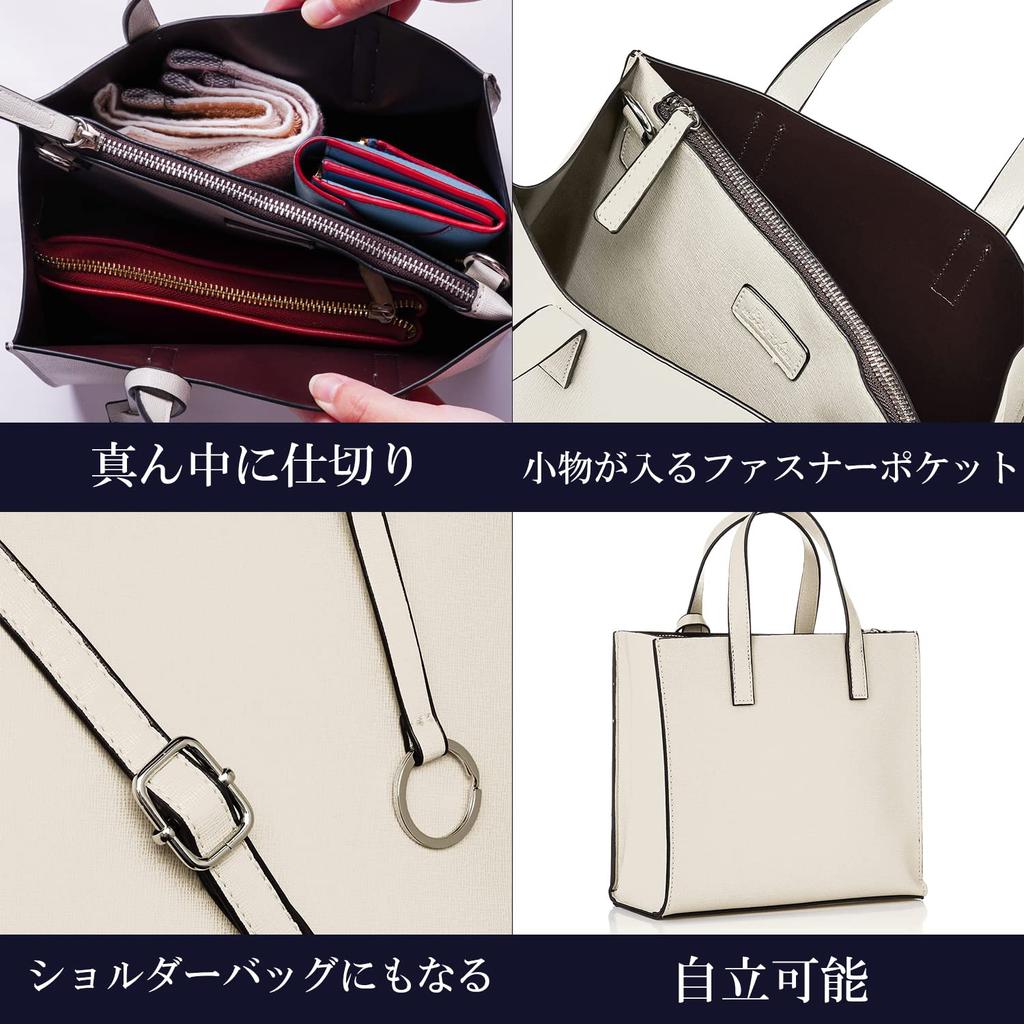 handbag with shoulder light gray [ELA] Women's strap, 2-way, stylish, simple,