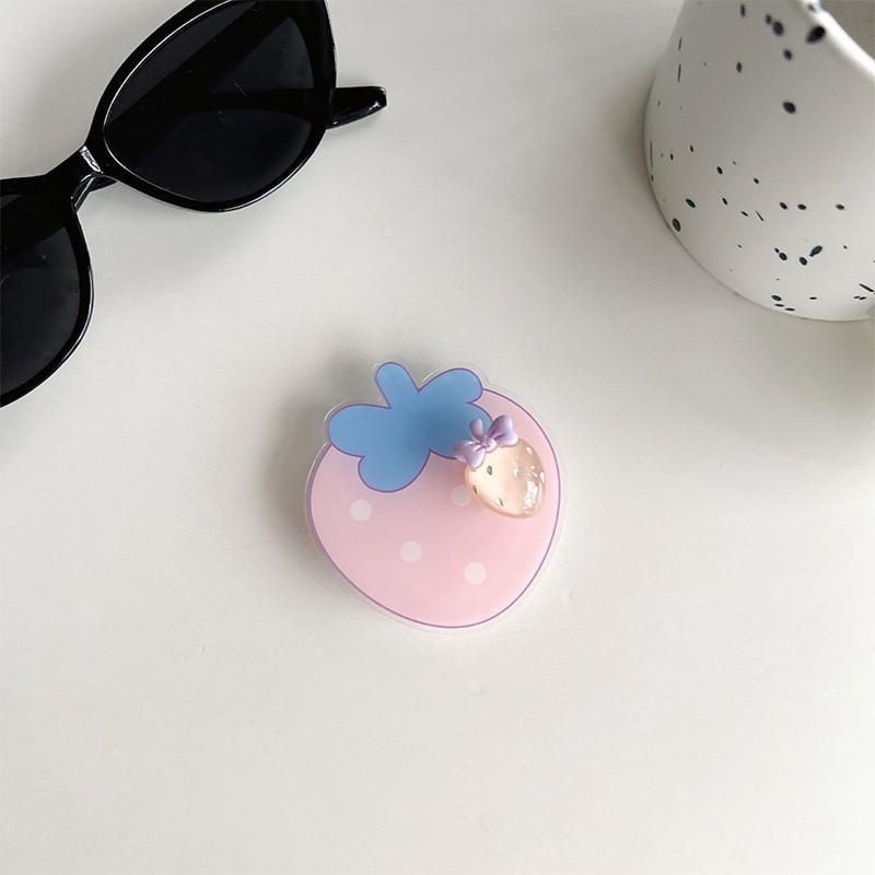 

Colorful Strawberry Rotatable Phone Airbag Holder Lazy People Watching TV Shows Desktop Back Sticker Extendable Portable Support Stand