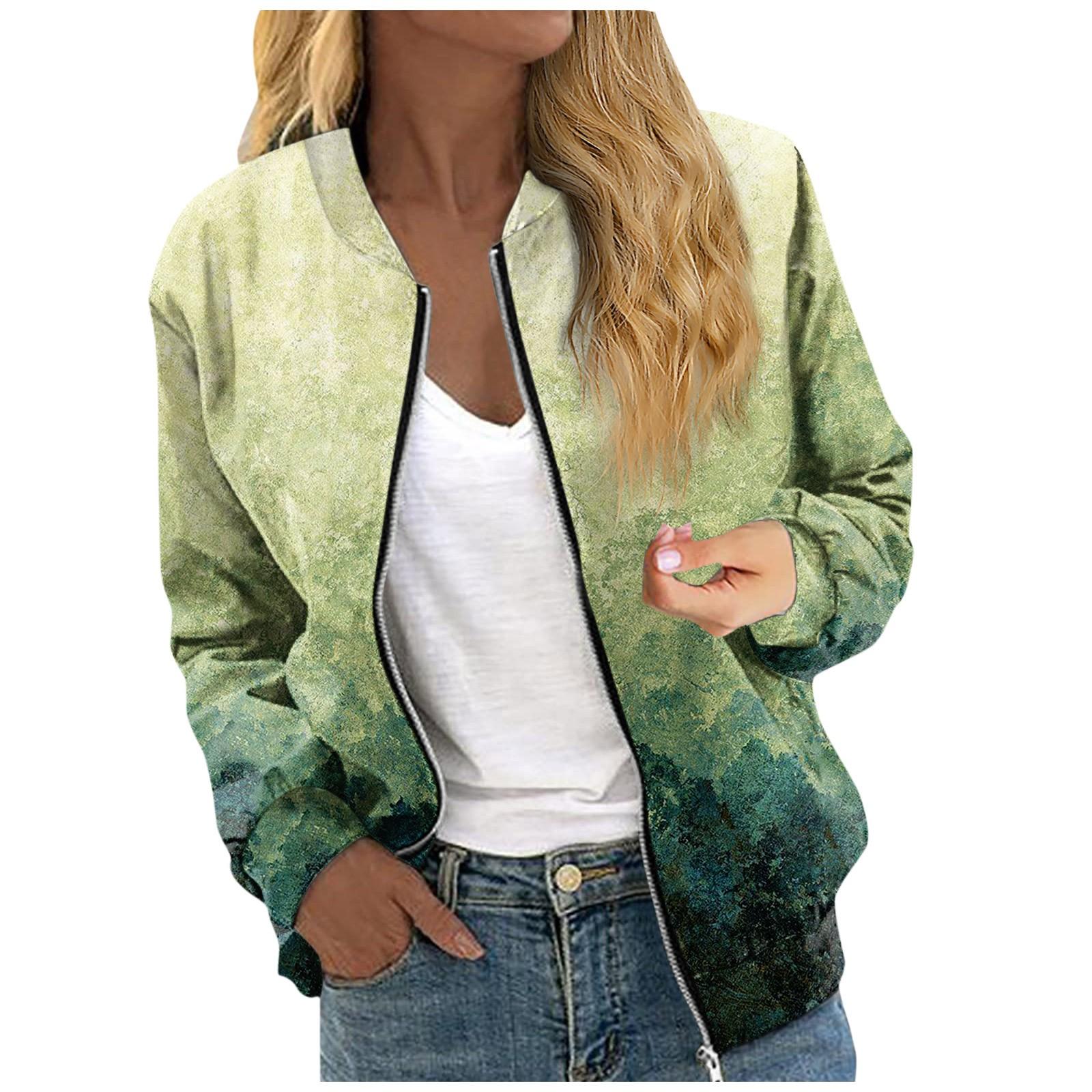 

Женские куртки с длинным рукавом, легкие укороченные стеганые куртки на молнии с винтажным принтом, повседневные стеганые куртки с карманами XL зелёный