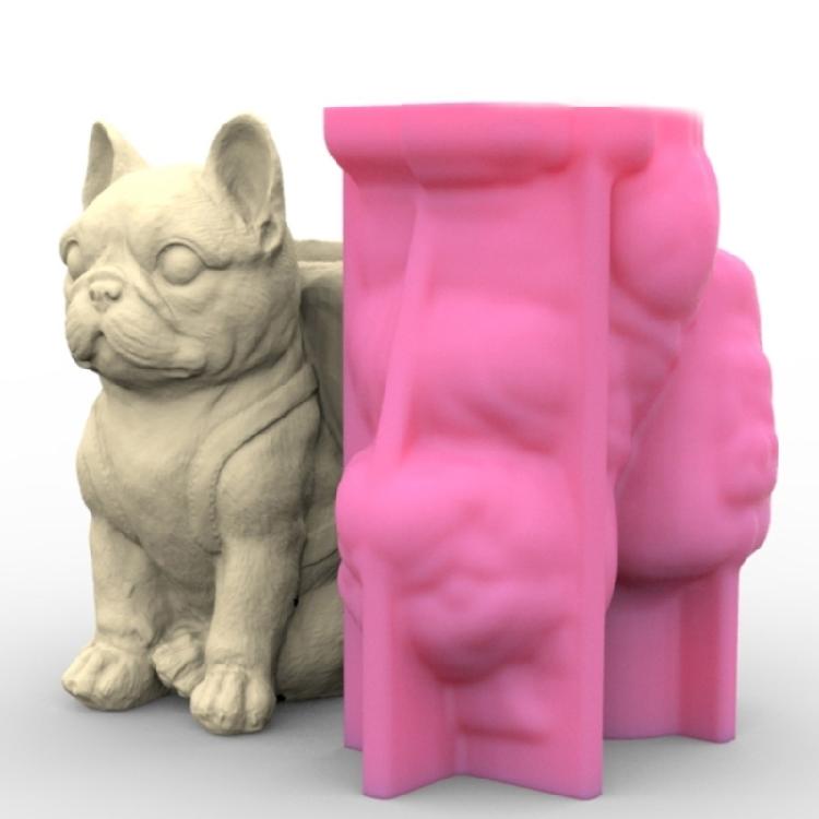 Dog Shaped DIY Vase Mold for Crafting Concrete and Epoxy Candle Holders