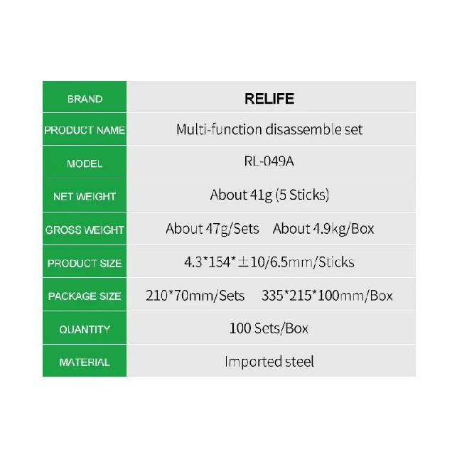 RELIFE RL-049A Double-headed Multi-function Prying Knife for Iphone Android Remove The Glass Back Cover Tin Scraping Knife Tools