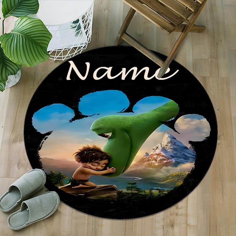 Customizable Good Dinosaur1 Round Non-Slip Carpet - Ideal for Garden, Picnic, Office, Perfect for Decoration, Suitable For All Seasons