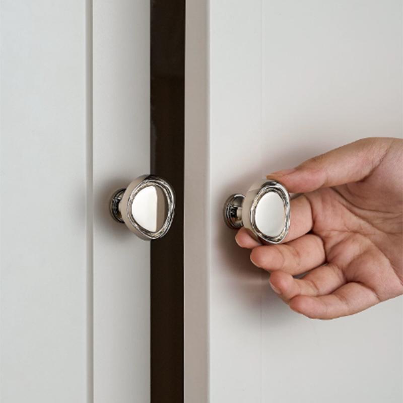 1pc Brass Handle Clothing Cabinet Door Cabinet Drawer Shoe Cabinet Retro Single Hole Nickel Silver Cabinet Handle
