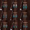 Retro Minority Style Personality Temperament Earrings Bohemian Fringed Turquoise Antique Earrings Tibetan Ear Jewelry