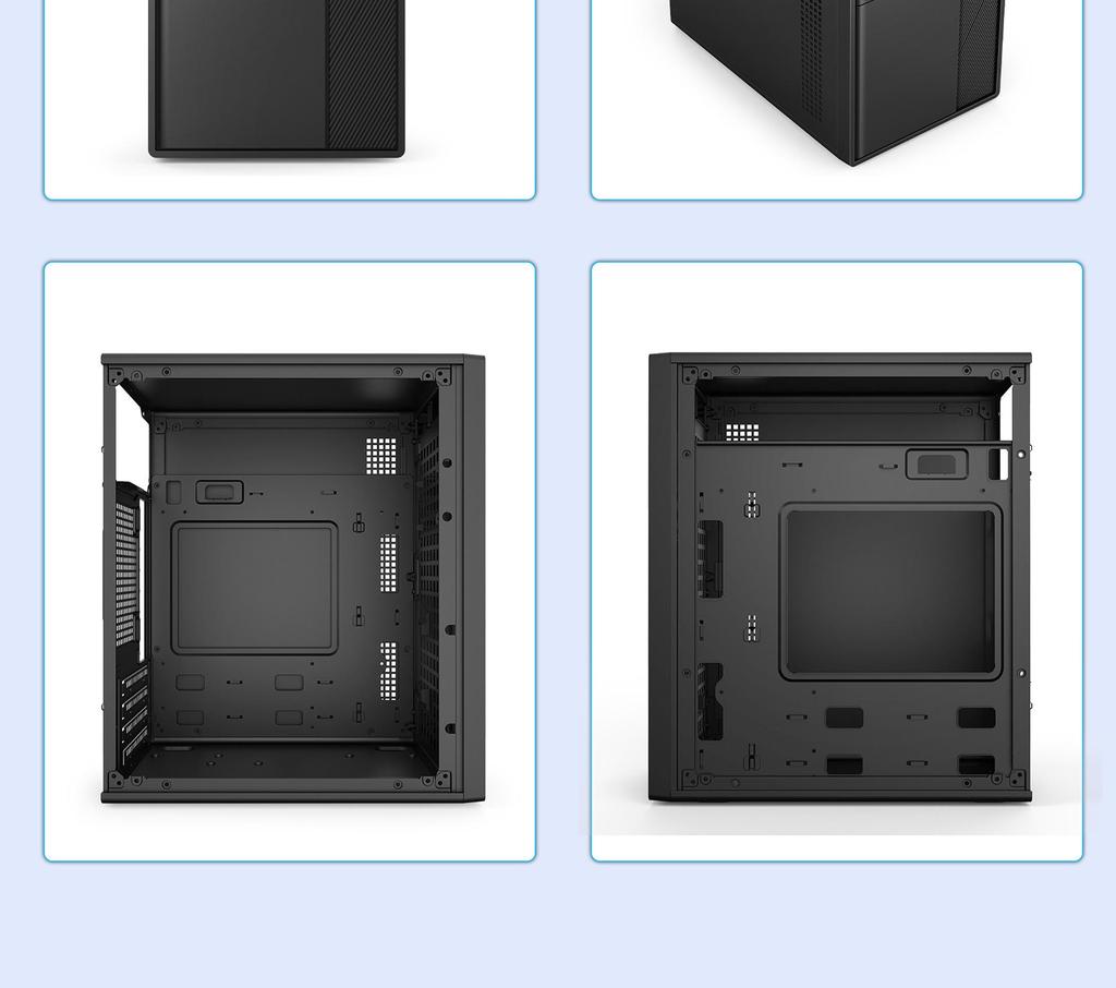 Shangrui Portable M-ATX Gaming Desktop Case, 0.7MM Plate, for Office and Home