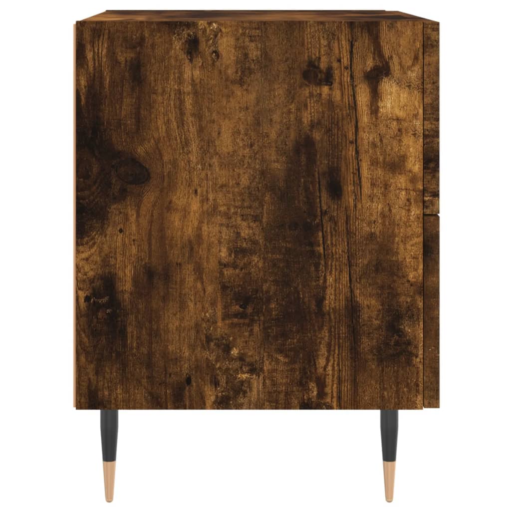 Nightstands 2 Pcs Smoked Oak Finish 40 X 35 X 47.5 Cm Engineered Wood