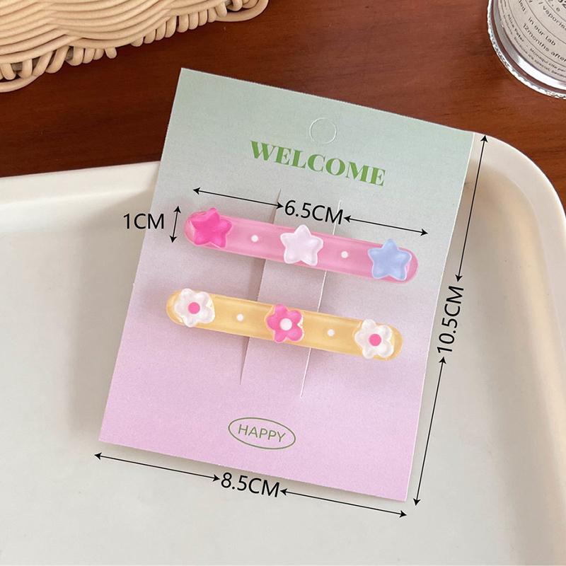 

2 шт. пасторальный стиль акриловые заколки для волос с цветком для женщин и девочек милые универсальные заколки для волос с челкой модные боковые заколки аксессуары для волос