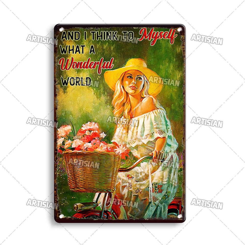 Artisian Gardening Metal Poster Flower Plant Tin Sign Decorative Wall Plaque for Garden Garage Bar Pub Club Hotel Cafe Kitch