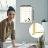 Dry Erase White Board Weekly Calendar Board, Magnetic Whiteboard for Wall,Gold Aluminum Frame Message Board,Vertical, Planner Board for Office, Home,
