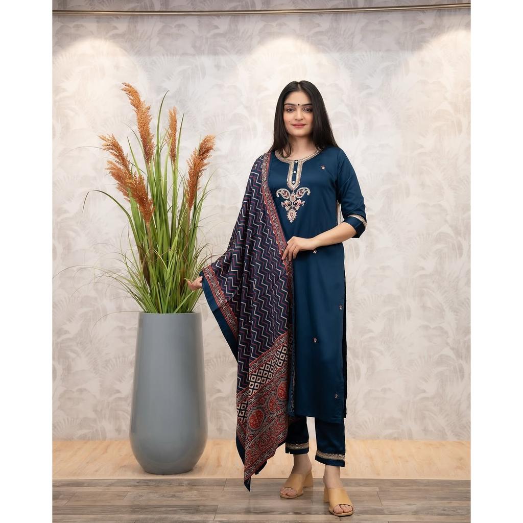 Pakistani Party Wear Ethnic Kurta Set Women Designer Kurti Pant Dupatta Set