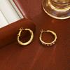 Sweet Girl Colored Diamond-Set Ring Earrings, Autumn And Winter Port Style Light Luxury Design Sense Fashion Earrings