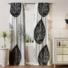 2PCS Digital Printed Curtains, Black White Leaf Shadow Pattern, Stylish Window Treatment for Living Room Bedroom Decor