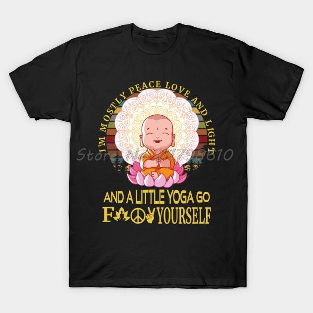 Men T-shirt I'm Mostly Peace Love And Light And A Little T Shirt Funnyunisex Unisex's Yoga T Shirt Tshirtunisex T Shirt