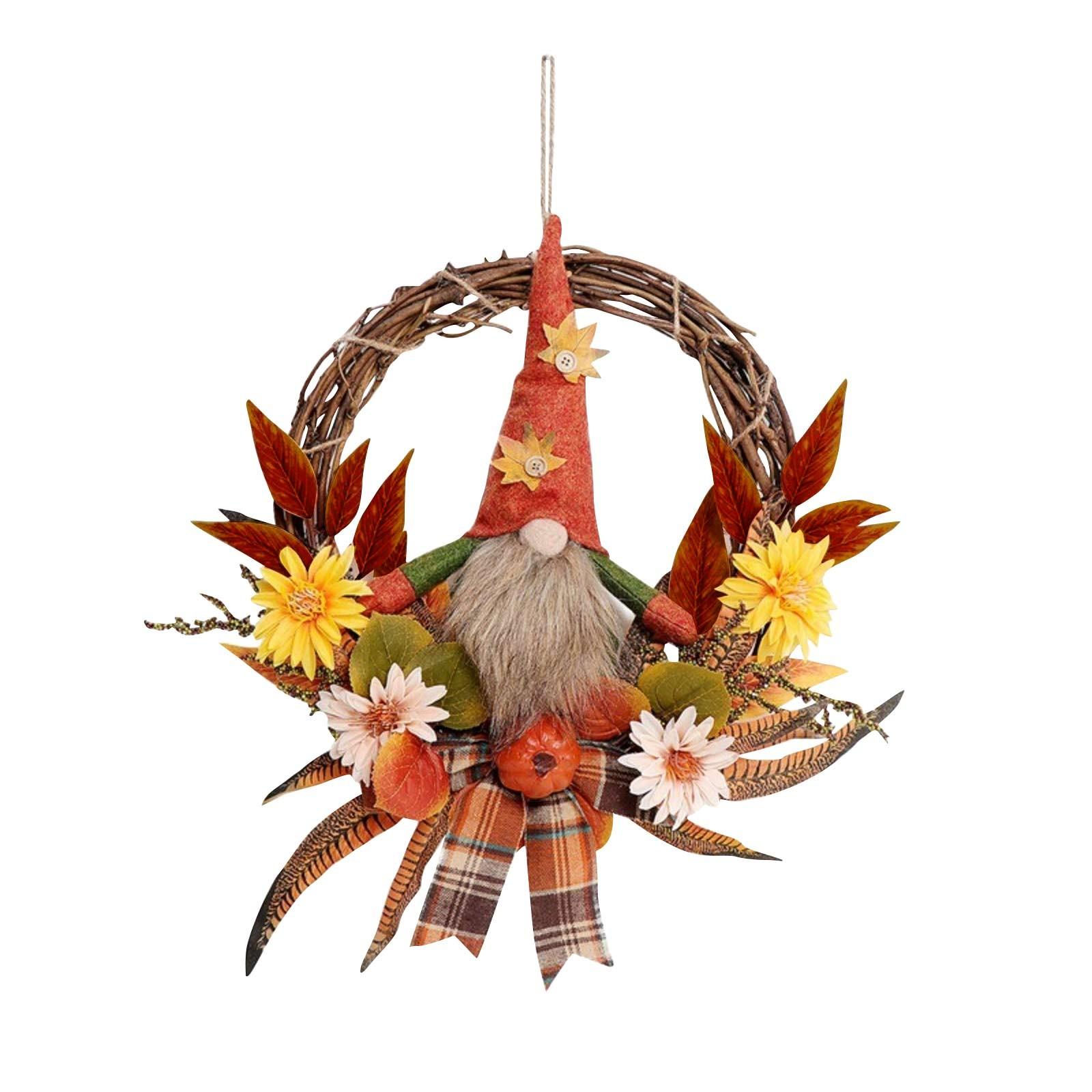 

Осень и зима 2025 года. Украшение лампы на День благодарения. Кленовый лист. Безликая кукла-старичок. Украшение гирлянды из венка из лозы. One Size